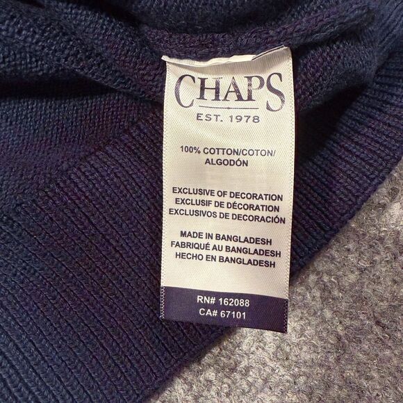 Vtg Chaps American Flag Sweater Mens XXL Blue Crewneck Patriotic USA - Picture 9 of 11